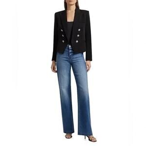 NWT L'Agence Brooke Open-Front Blazer Size 10 Crystal Star Black #3E508